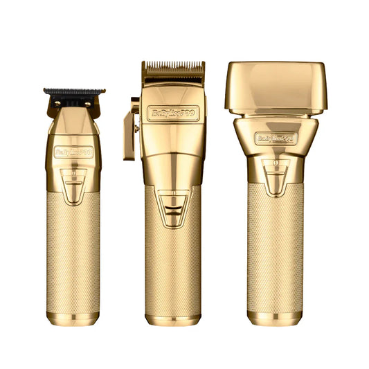 BaByliss PRO FXONE GoldFX Clipper (FX899G), Trimmer (FX799G) & Shaver (FX79FSG) SET